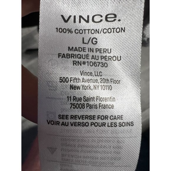 Vince Long-Sleeve Collared Pullover Top WOMEN L/G BEIGE Button Front SCANDINAVIA - Picture 6 of 9